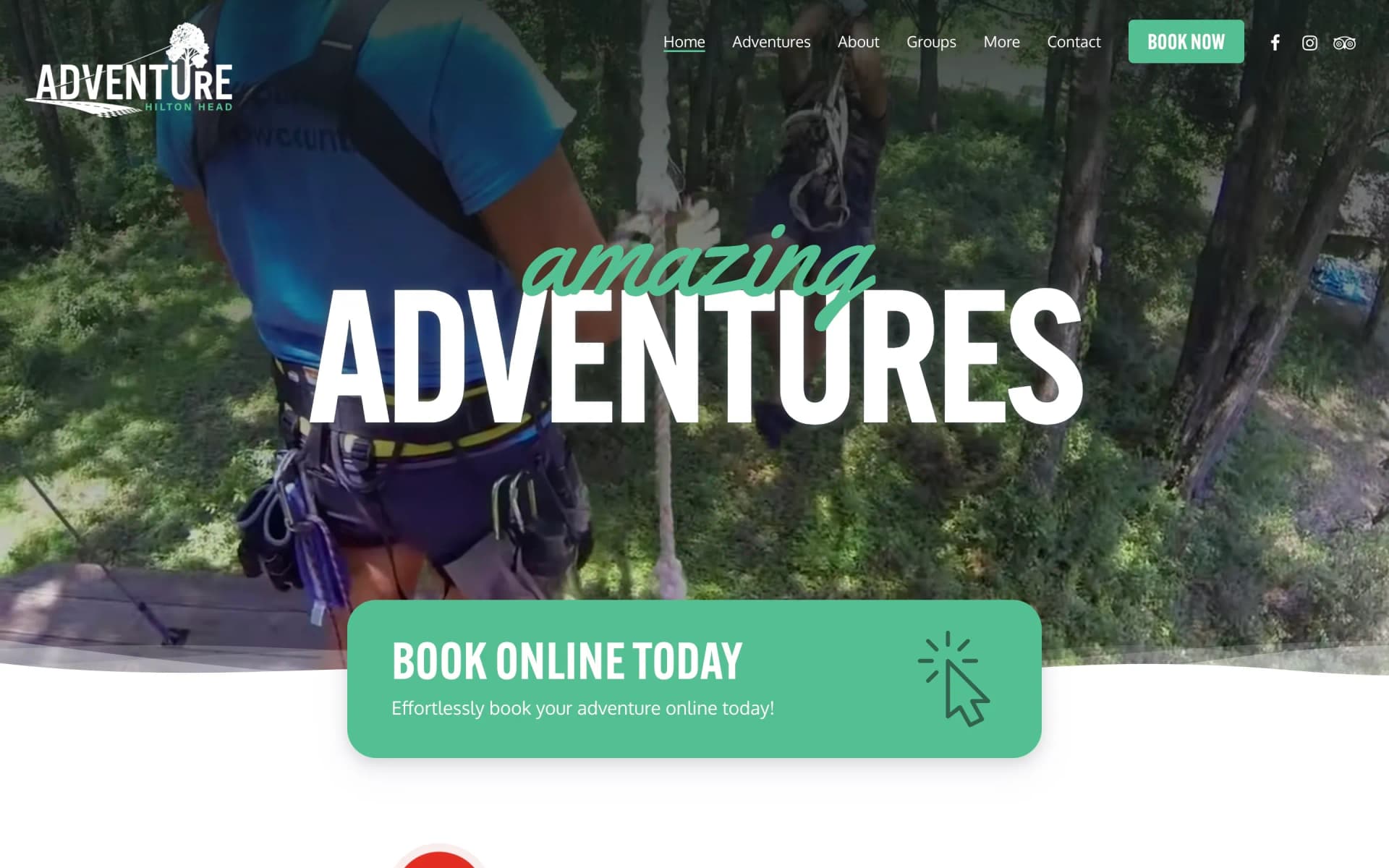 Website project completed for Adventure Hilton Head.