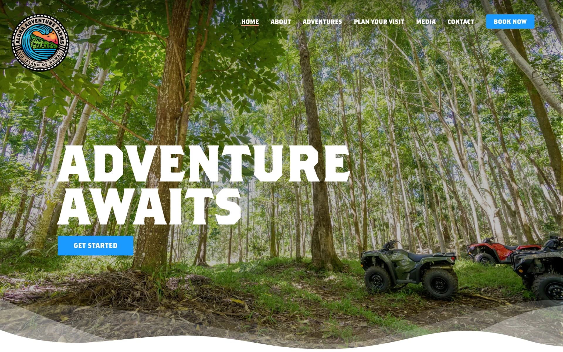 Website project completed for Aloha Adventure Farms.