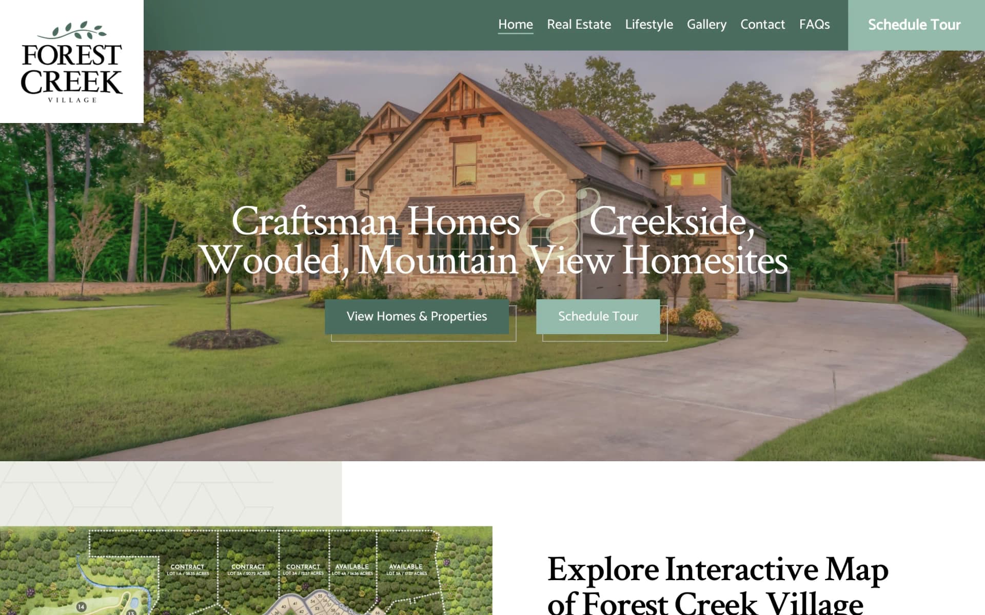 Website project completed for Forest Creek.