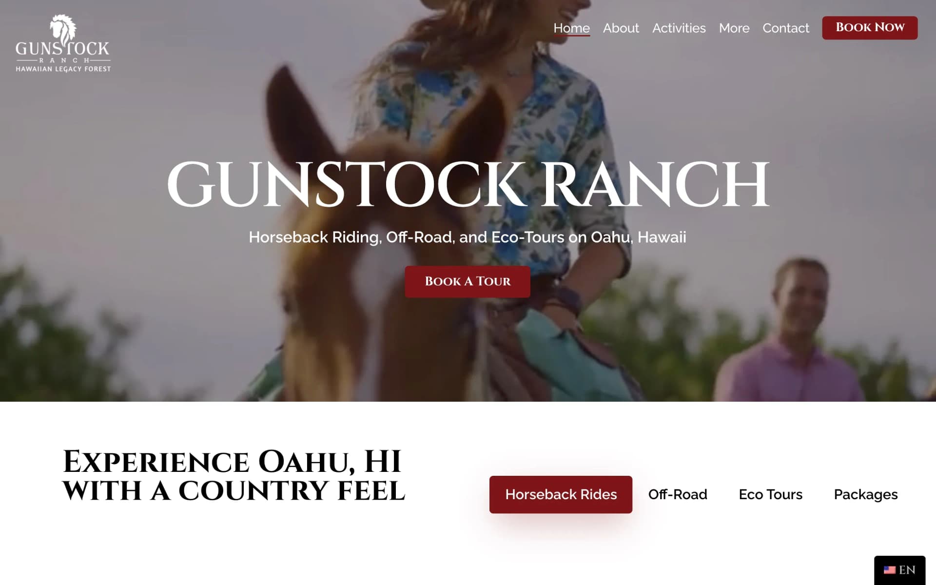 Website project completed for Gunstock Ranch.