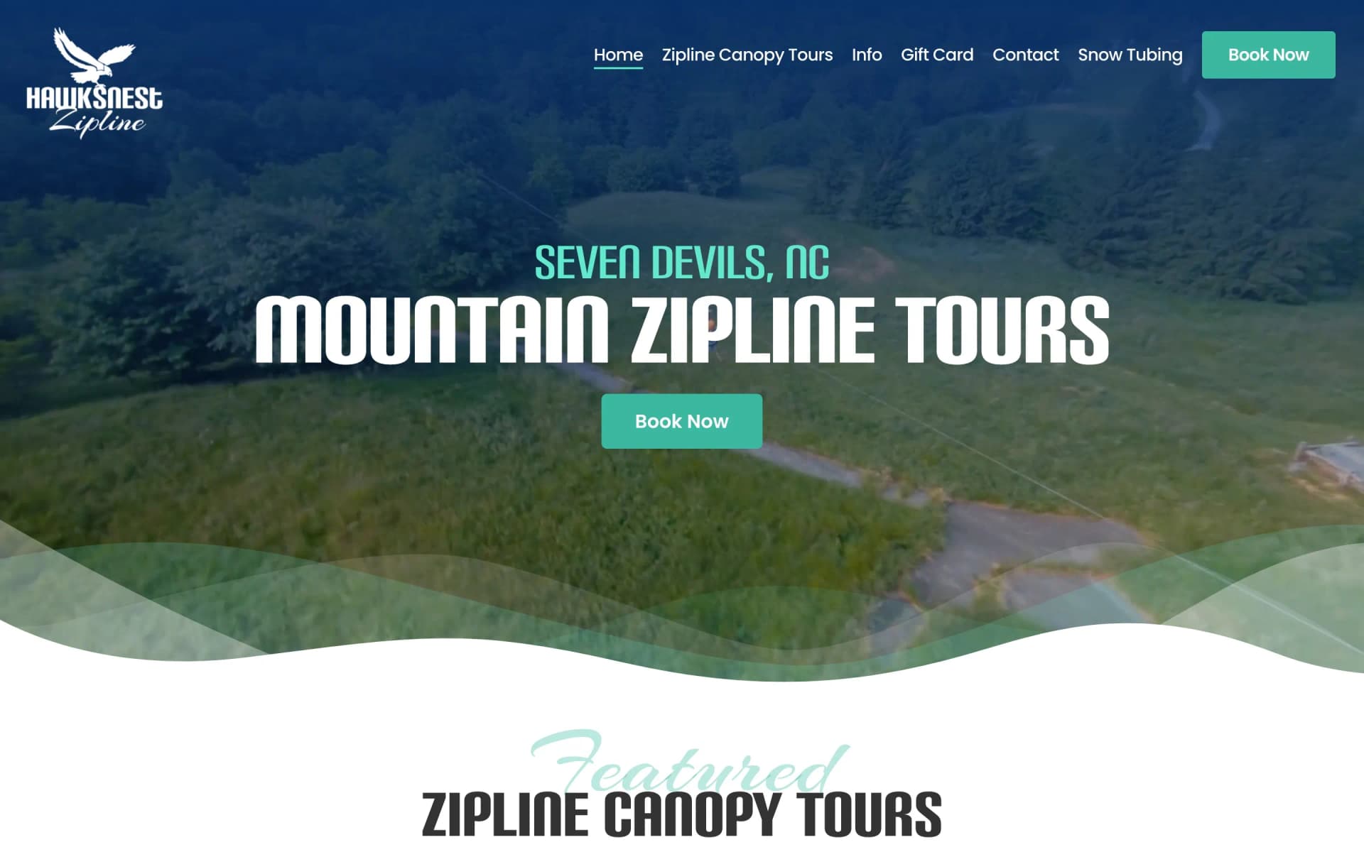 Website project completed for Hawksnest Zipline.