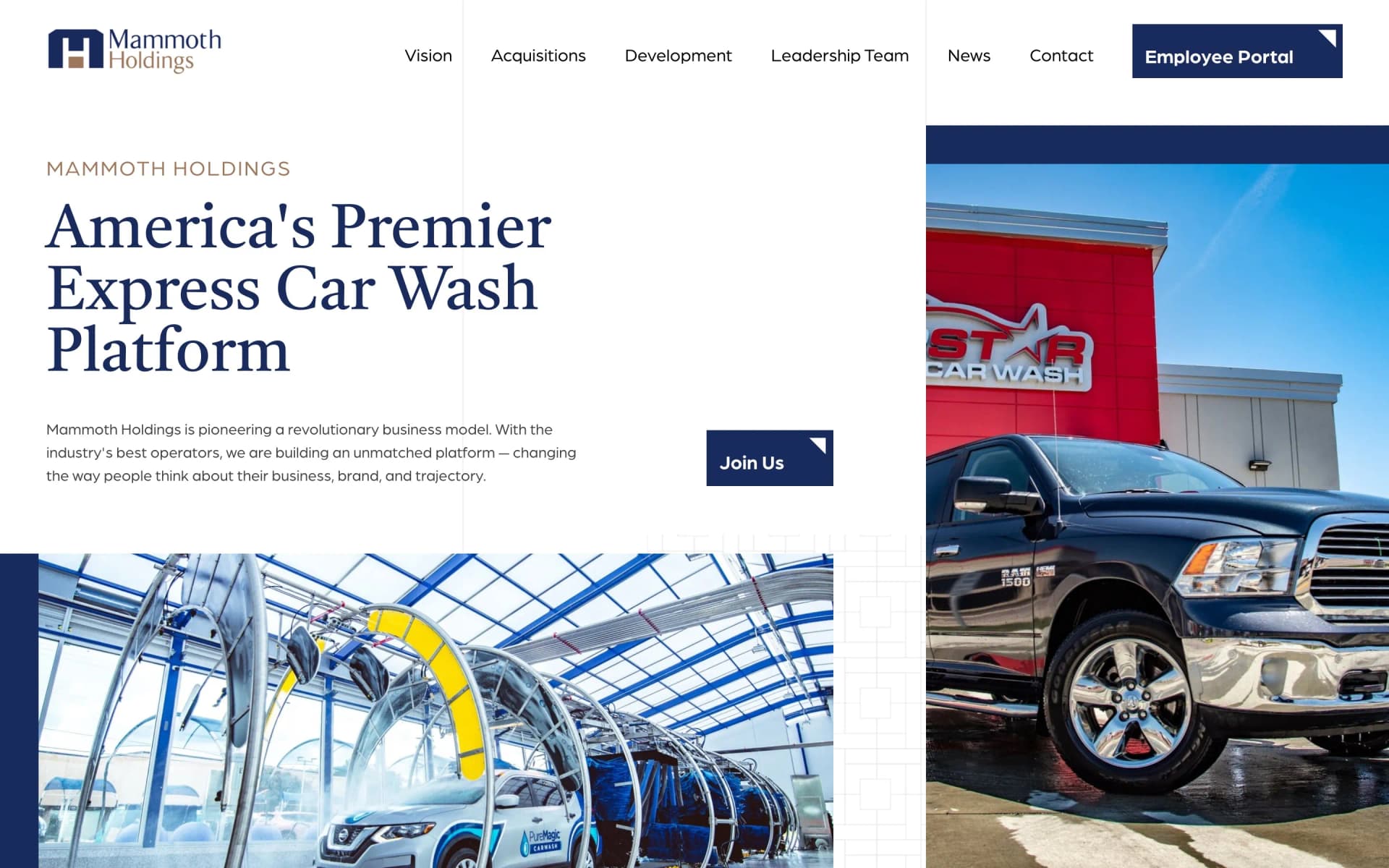 Website project completed for Mammoth Holdings.