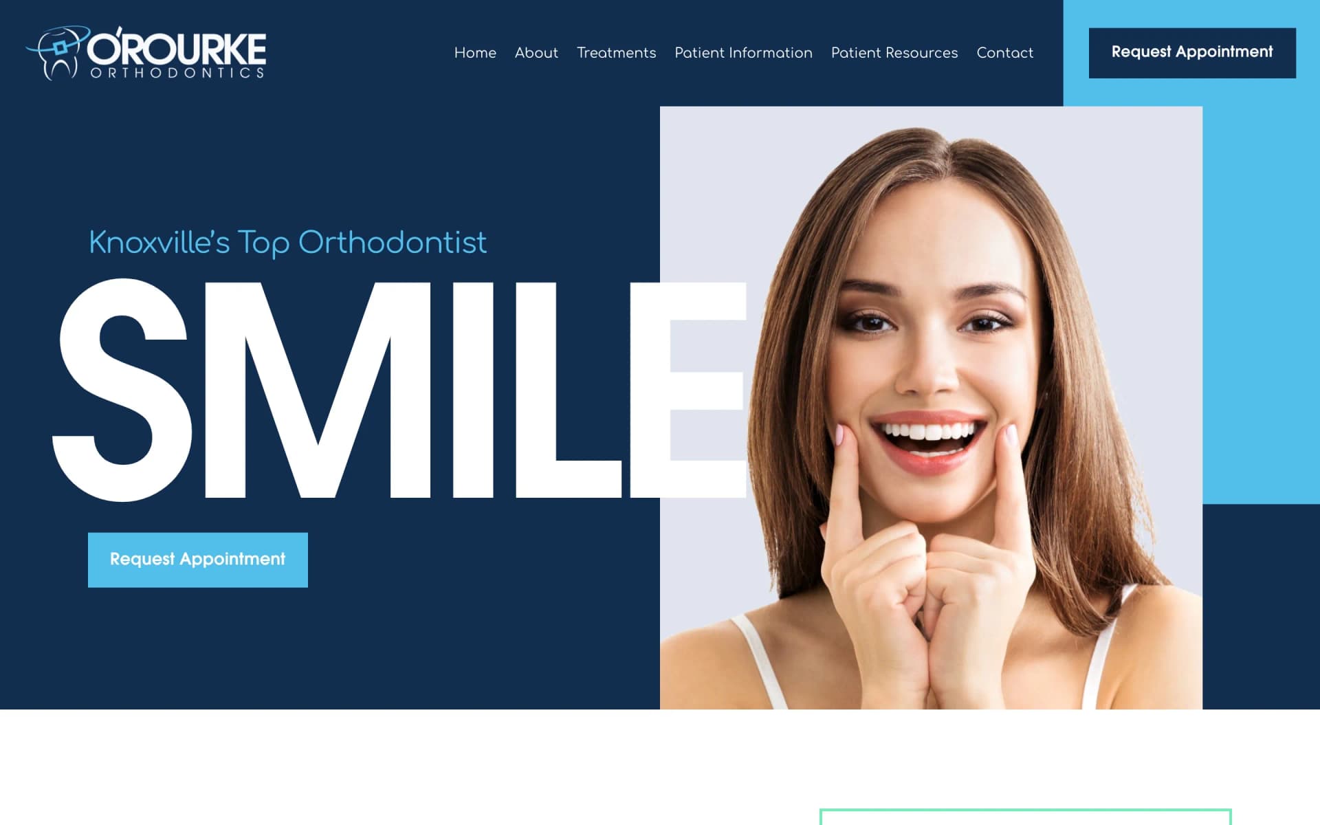 Website project completed for O'Rourke Orthodontics.