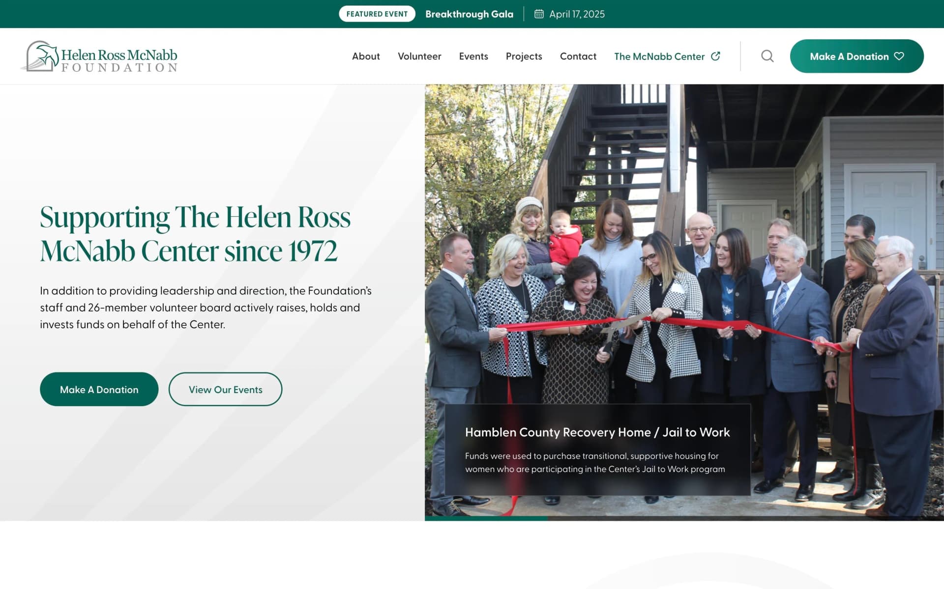 Website project completed for The McNabb Foundation.