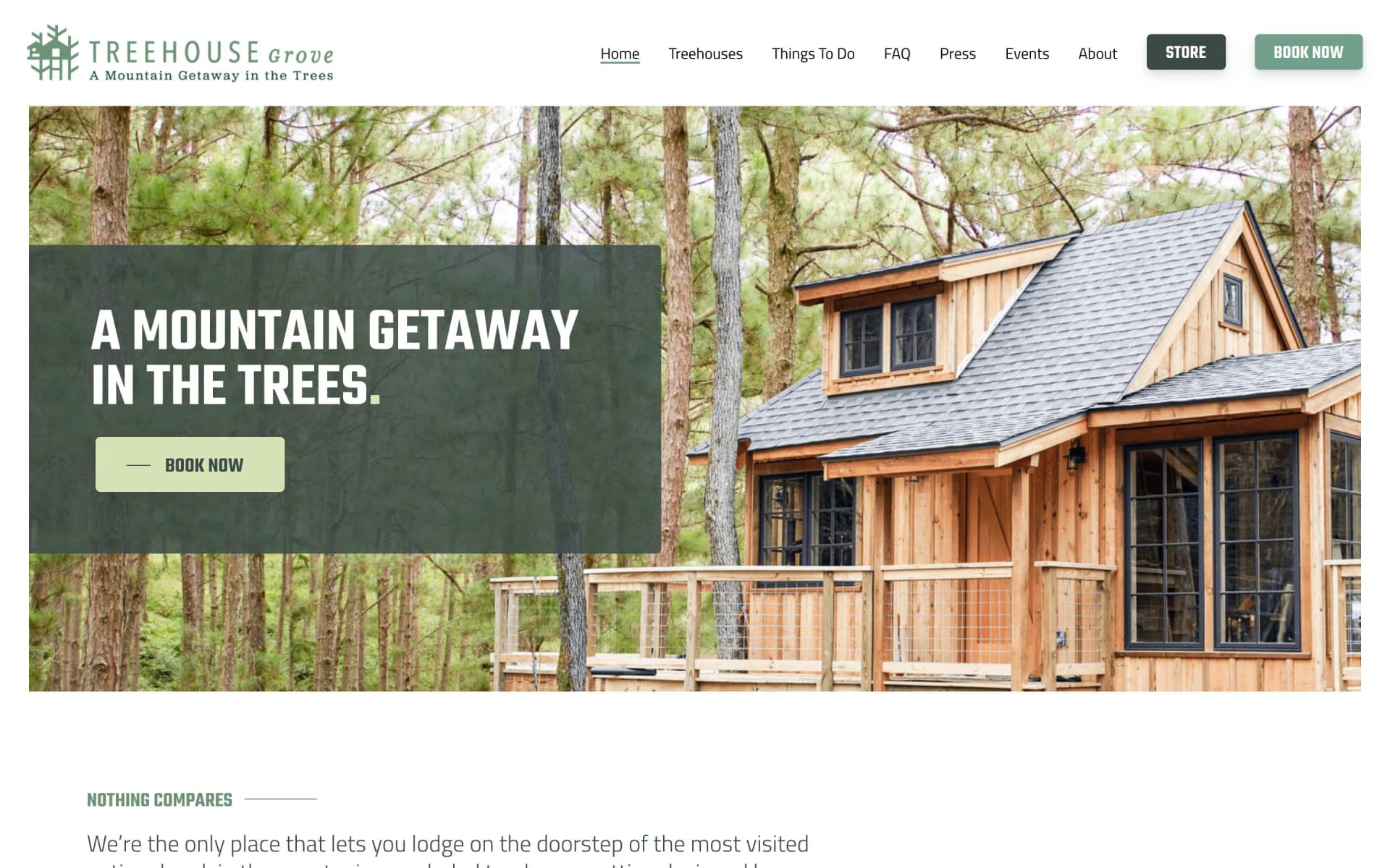 Website project completed for Treehouse Grove.