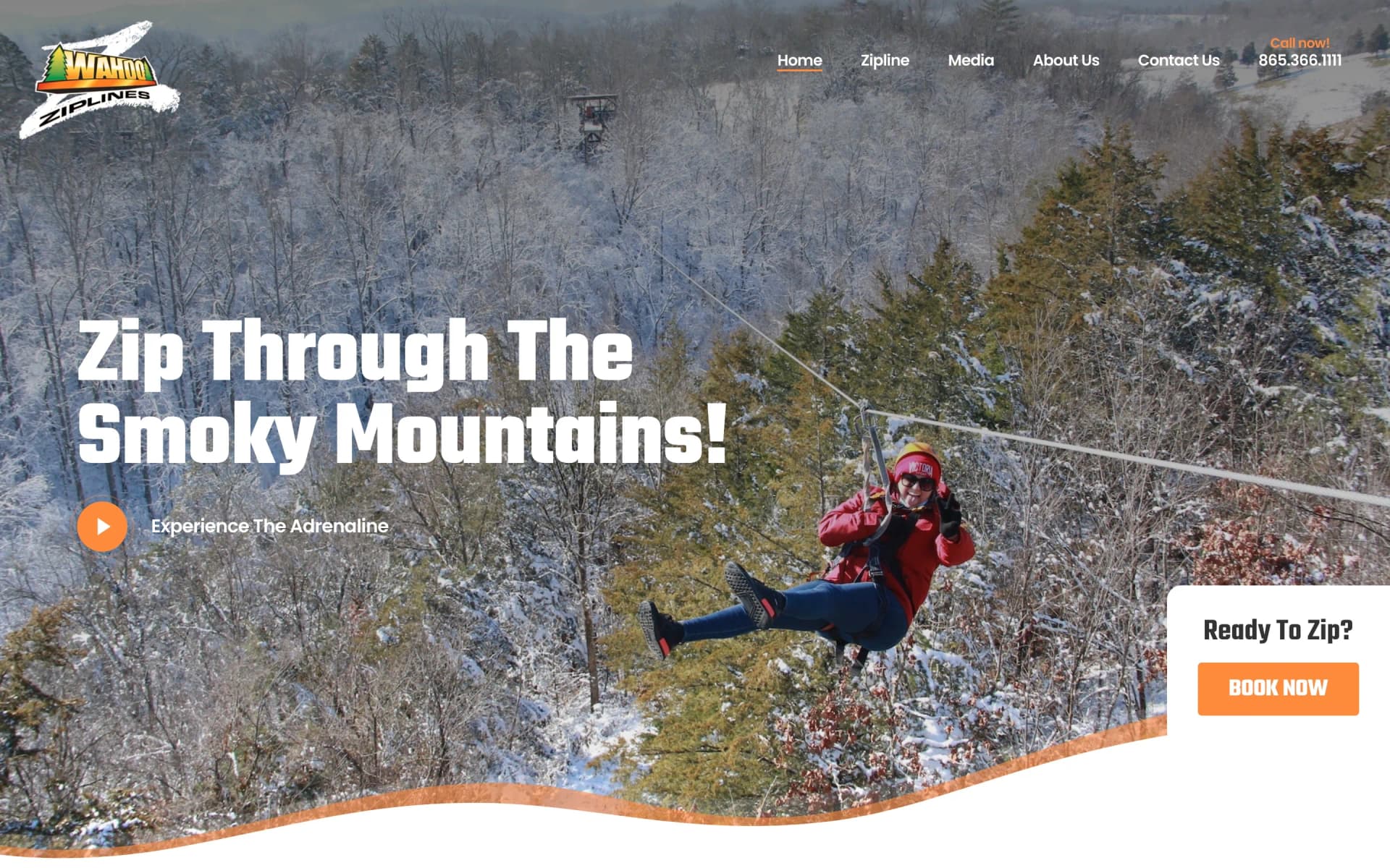 Website project completed for Wahoo Ziplines.